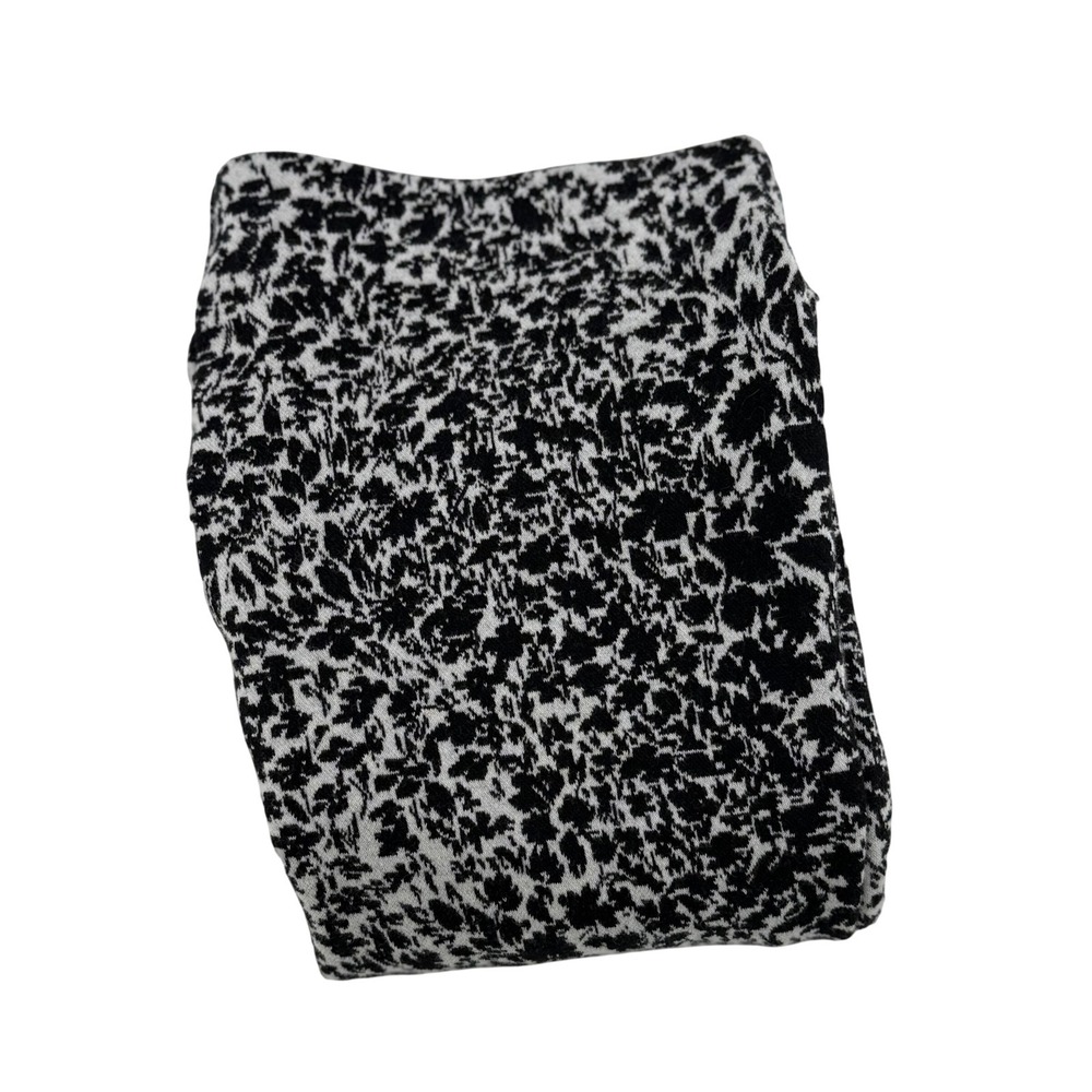 Maeve Anthropologie Margot Pants‎ XXSP Black White Floral Cropped Flare Stretch